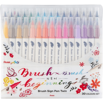 Маркер-кисть "Brush Sign pen twin", 30 шт
