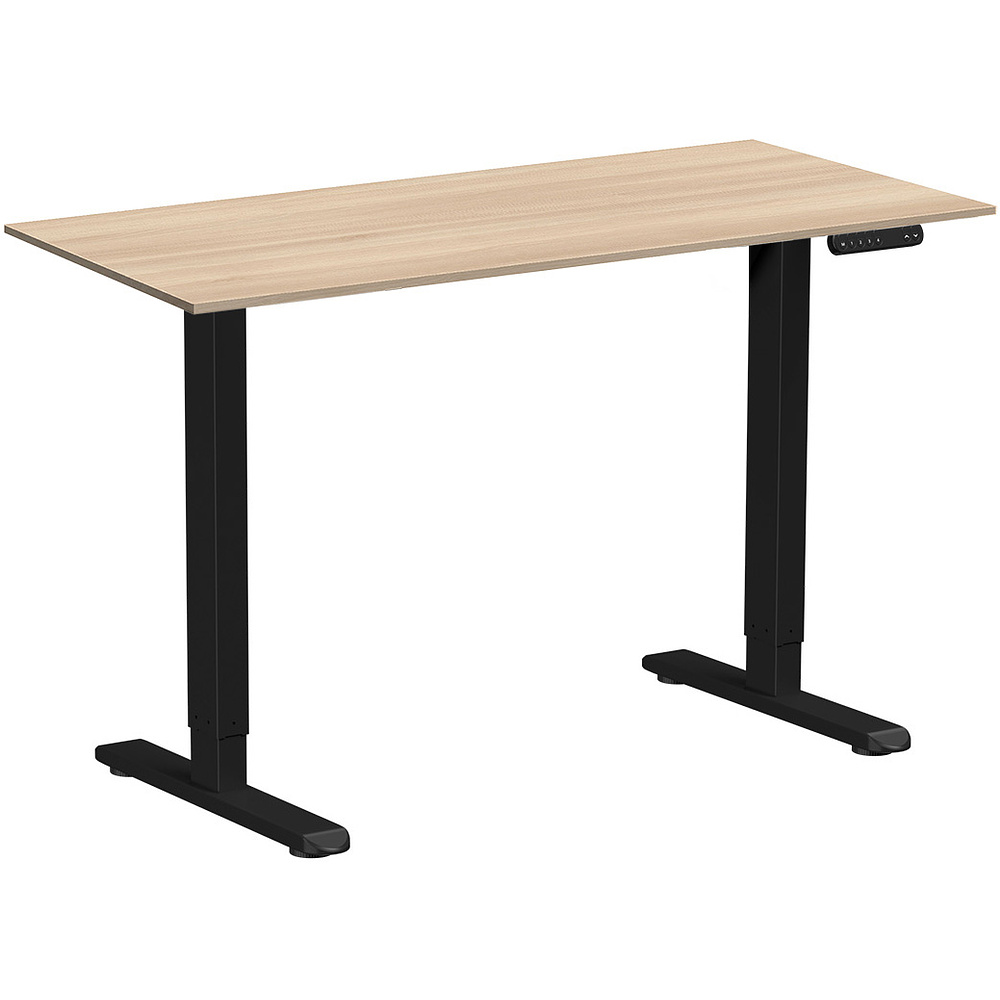 Стол с электроприводом WellDesk Prime 1300x675х18 черный/акация лэйкленд (9191461+9072453)