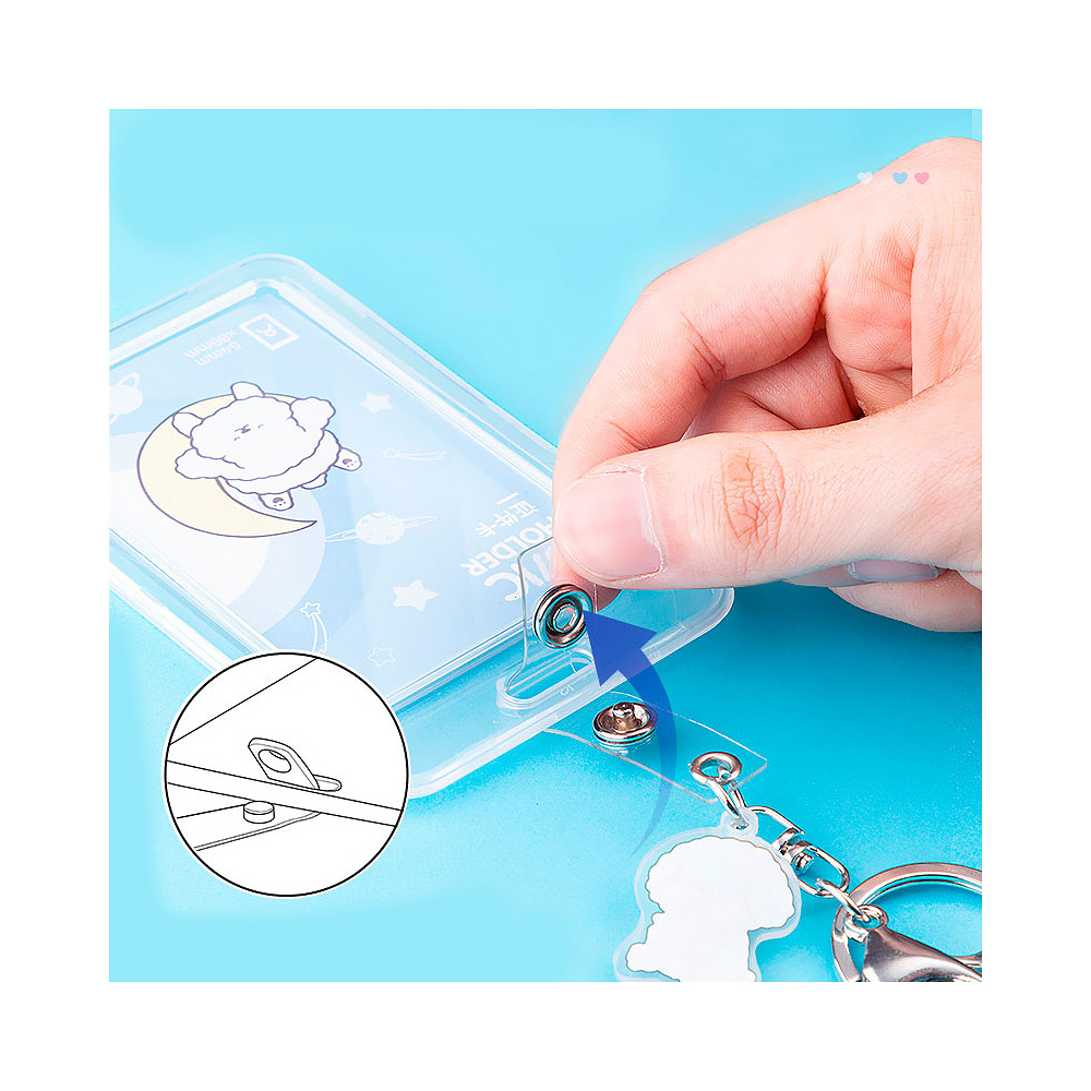 Бейдж с карабином "Deli Holder", 70x100 мм, прозрачный - 2