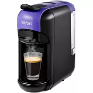 Кофеварка Kitfort KT-7105-1, черно-фиолетовая