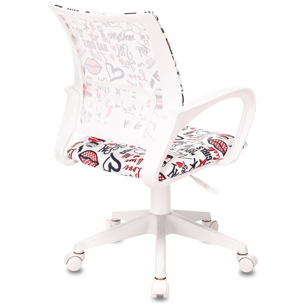 Кресло детское Бюрократ BUROKIDS 1 W, ткань, пластик, красные губы - 4
