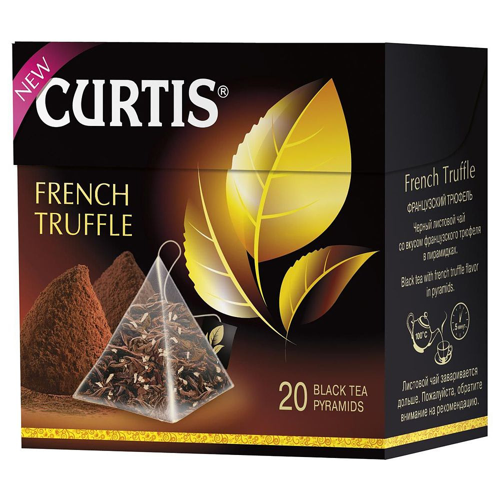 Чай "Curtis" French Truffle со вкусом шоколада, 20 пакетиков x1.7 г, черный