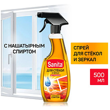 Средство для мытья окон и стекол "Sanita", 500 мл, с триггером