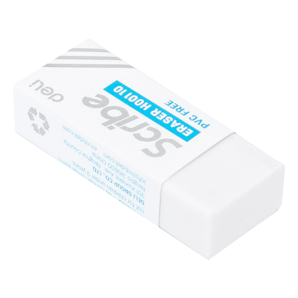 Ластик Deli "Scribe", белый