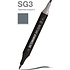 Маркер перманентный двусторонний "Sketchmarker Brush", SG3 простой серый 3