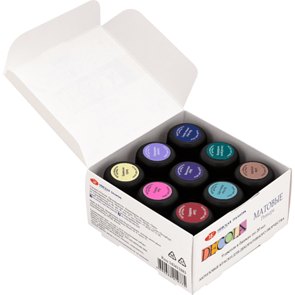 Краска акриловая матовая "Декола ривьера", набор 9 цветов, 20 мл, банки - 4