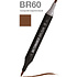 Маркер перманентный двусторонний "Sketchmarker Brush", BR60 средний коричневый