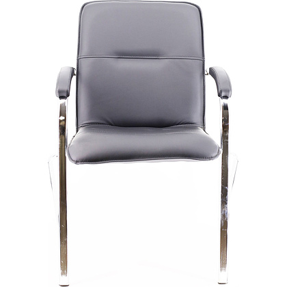 Стул для посетителей EVERPROF "Samba Chrome", хром, кожзам, черный  - 2