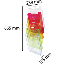 Модуль настенный "Exacompta", 6 отделений, вертикальный, прозрачный, разноцветный