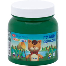 Гуашь "Цветик", зеленая темная, 220 мл., банка