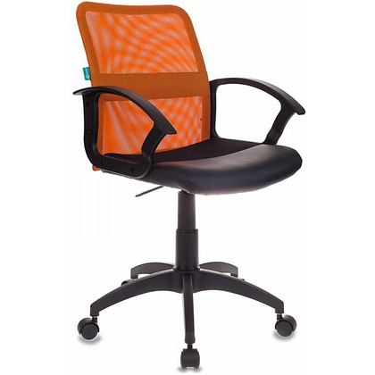 Кресло для персонала "Бюрократ CH-590/BLACK", ткань, кожзам, пластик, черный - 6