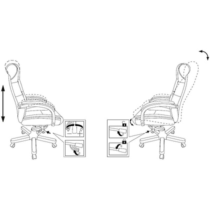 Кресло для руководителя Бюрократ T-9928WALNUT, кожа, металл/дерево, черный - 9