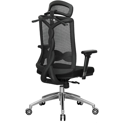 Кресло для руководителя EVOLUTION "FUSION Fabric", ткань, сетка, металл, черный - 6