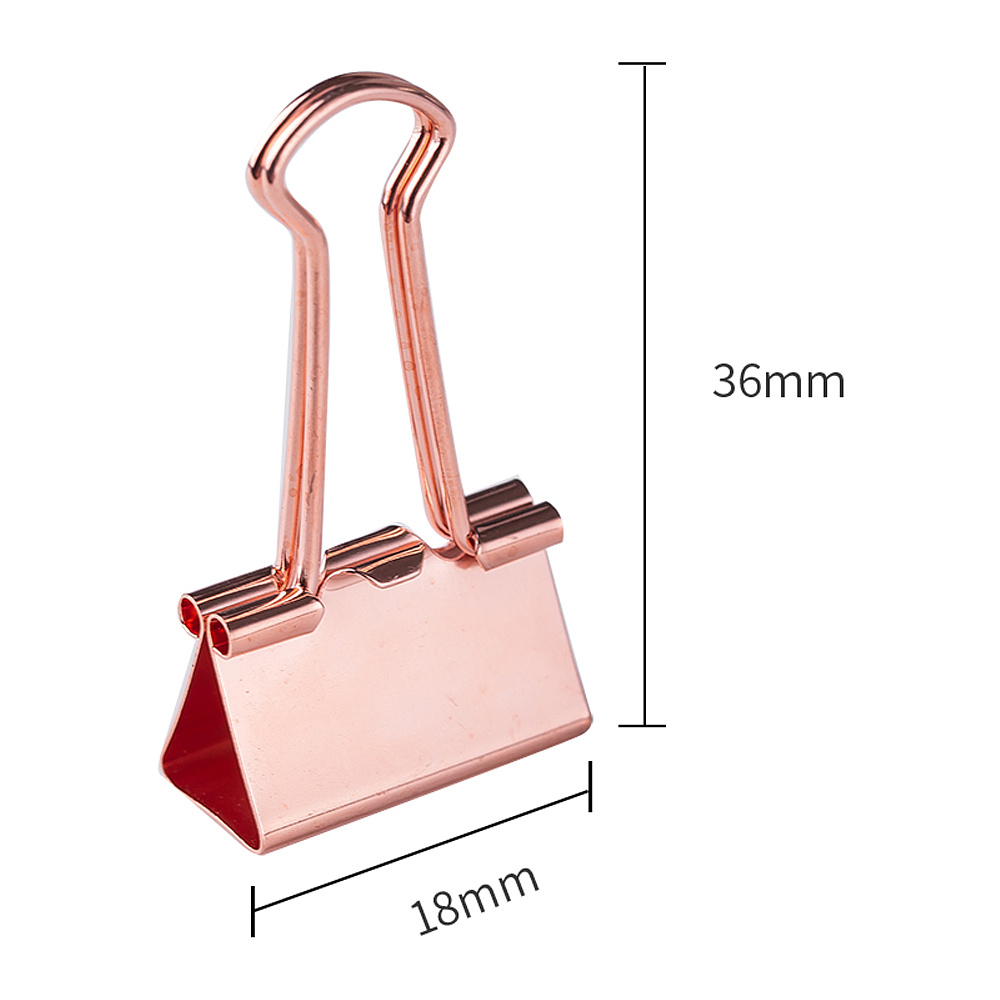 Зажим для бумаг "Deli", 19 мм, 25 штук, розовое золото - 2