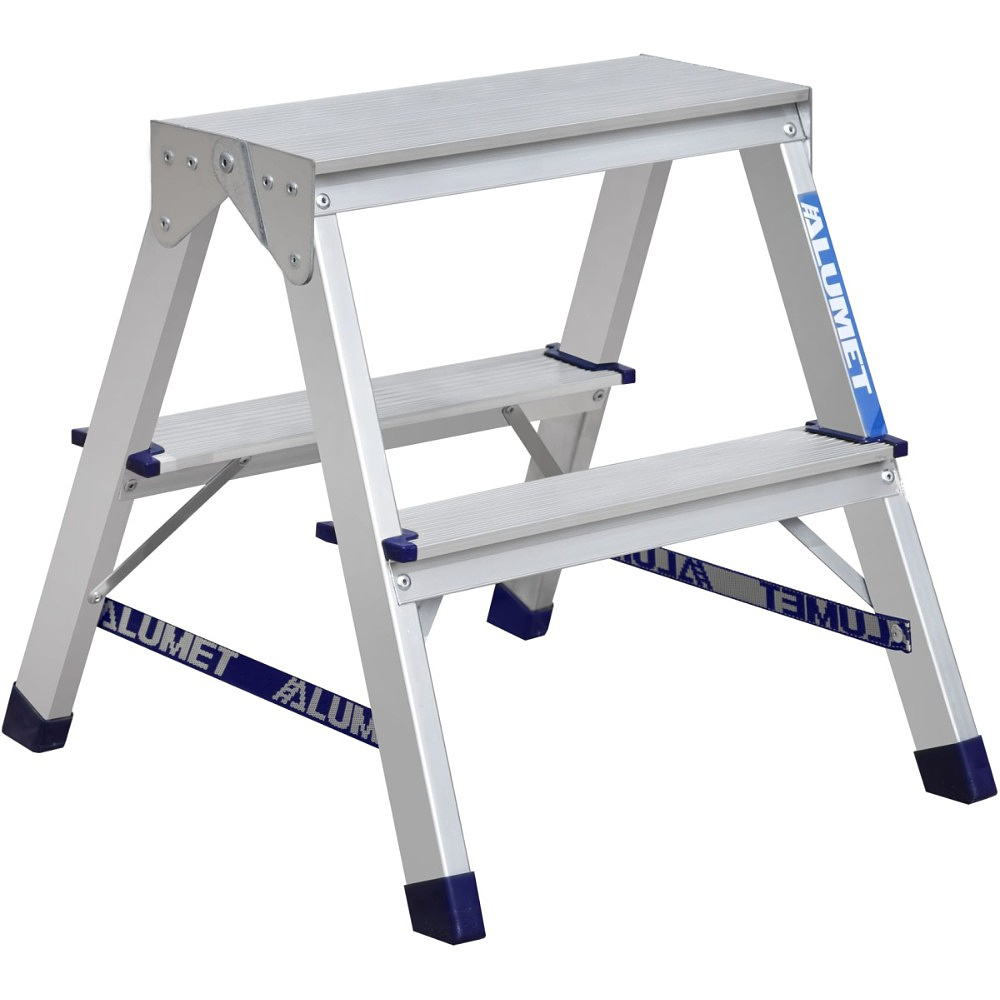 Лестница-стремянка Алюмет AD7202, алюминиевая, двухсторонняя