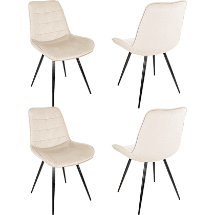 Стул Бюрократ "CH-K2_4", ткань, бежевый, металл, черный, комплект 4 штуки