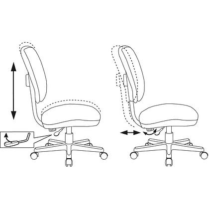 Кресло детское Бюрократ CH-204NX, ткань, темно-синий космонавт, пластик - 8
