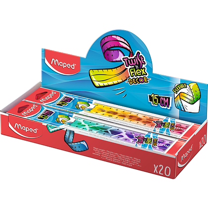 Линейка "Twist'N Flex Animals", 15 см, пластик, ассорти