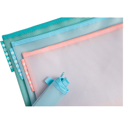 Папка-конверт на молнии "Chromaline Pastel", А4, ассорти