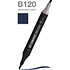 Маркер перманентный двусторонний "Sketchmarker Brush", B120 полночный синий
