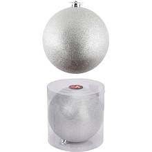  Шар елочный "Блеск", 20 см, пластик, серебро
