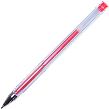 Ручка гелевая "Office Products", 0.5 мм, прозрачный, стерж. красный - 2