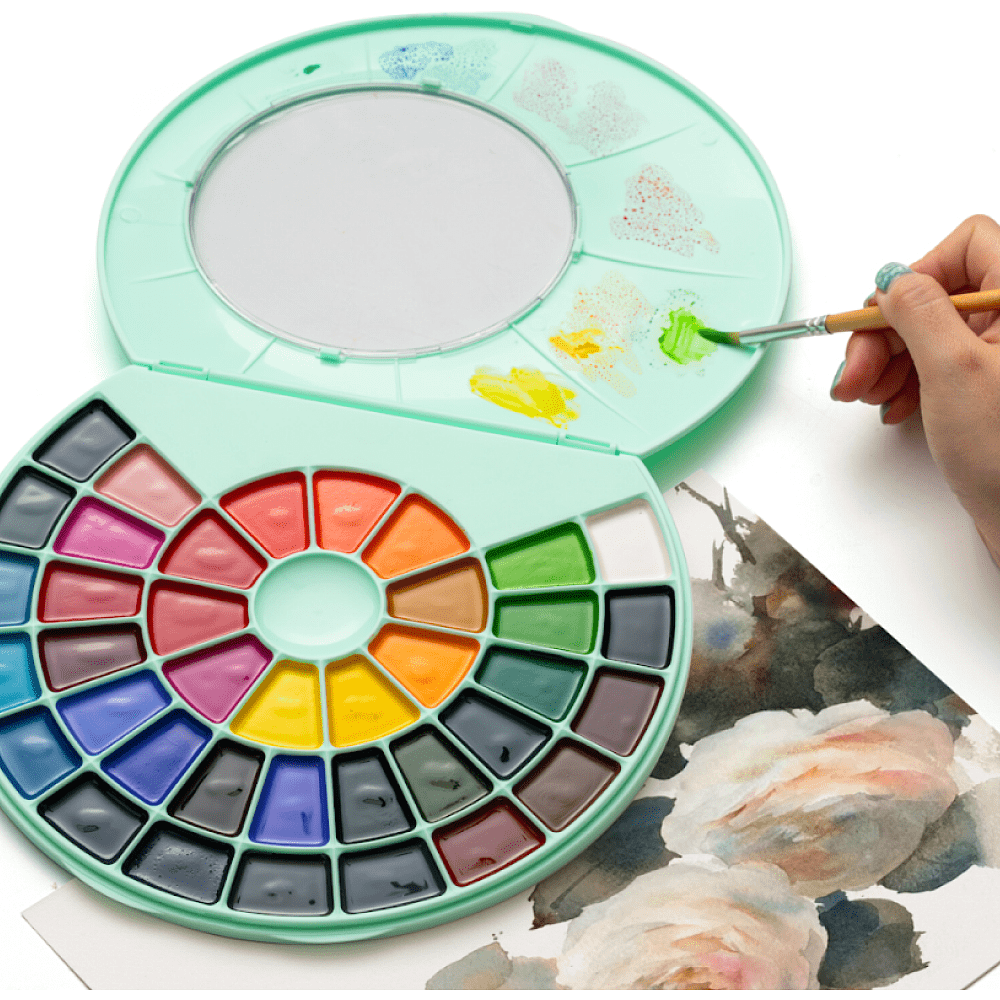 Краски акварельные "Himi", набор, 38 цветов, зелёный футляр - 6