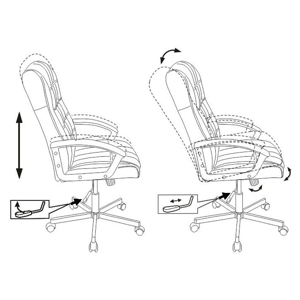 Кресло для руководителя Бюрократ CH-823AXSN, экокожа, черный, металл - 6