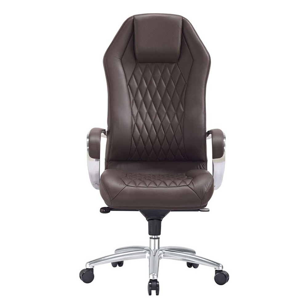 Кресло для руководителя "Бюрократ AURA", кожа, металл, коричневый - 2