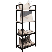 Обувница ALLERD 2+2 RION, черный муар, 440х250х1030, энигма