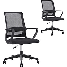 Кресло для персонала SitZone "U-0385 PL", ткань, пластик, черный, 2 шт/упак