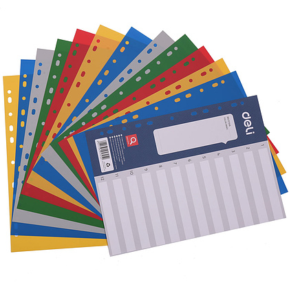 Разделитель "Deli", A4, 12 делений, ассорти - 2