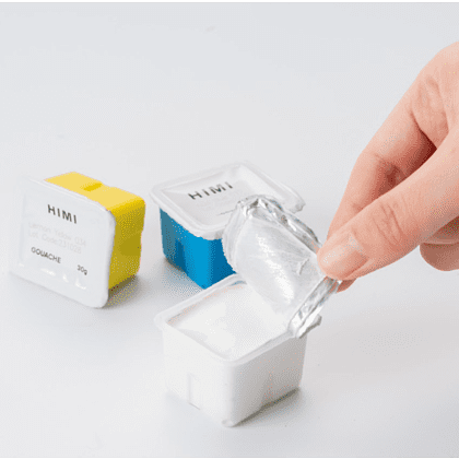 Краски гуашевые "Himi Jelly Cup", ориентальный красный, набор  рефилов 4 шт., 30 мл. - 8