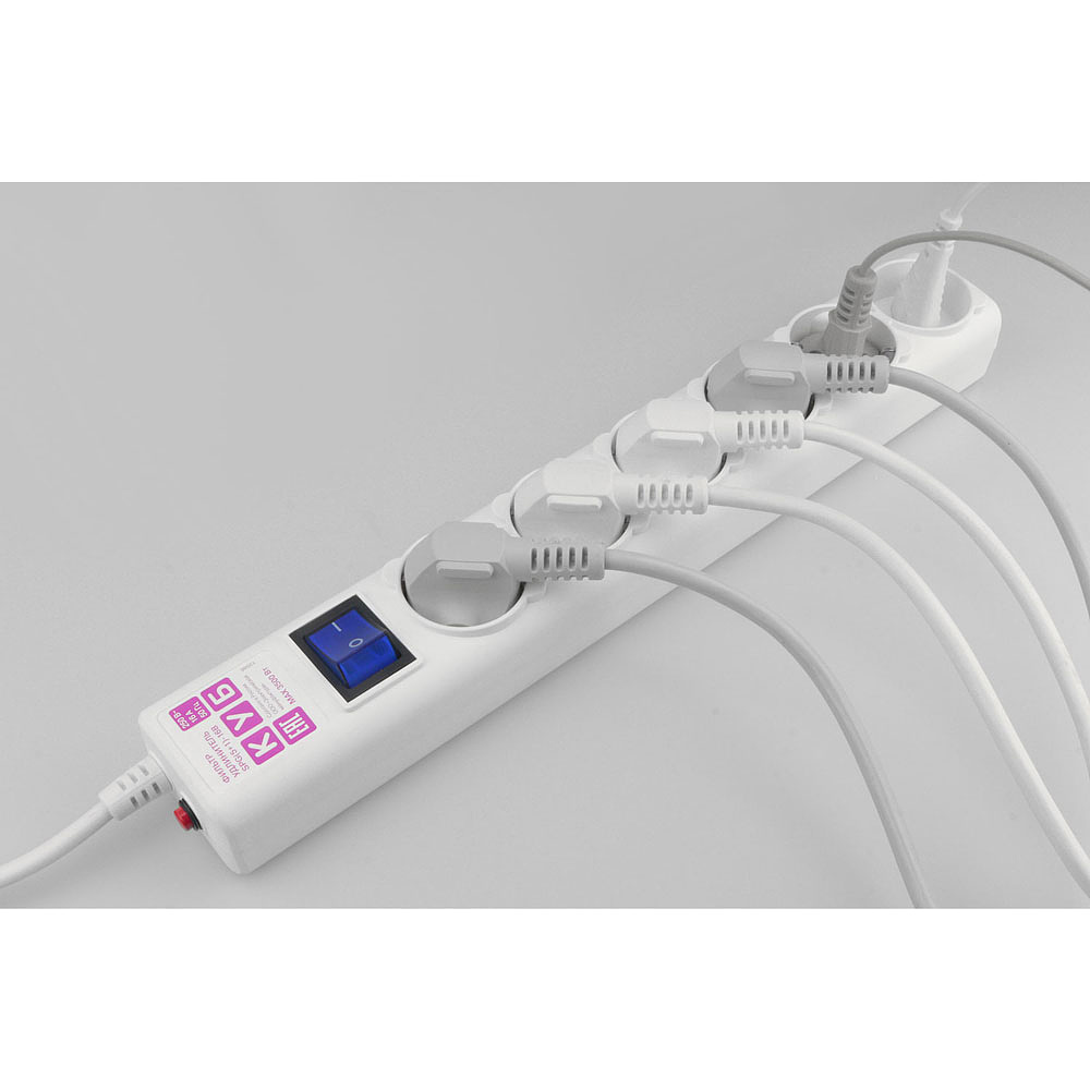 Сетевой фильтр Power Cube "SPG(5+1)-16B-1.9М", белый - 6