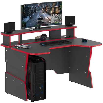 Стол компьютерный игровой "Skill STG 1390", антрацит, красный - 3
