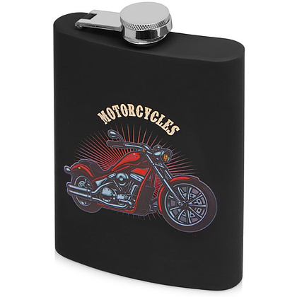 Фляжка "Remarque", металл, 240 мл, черный, серебристый - 4