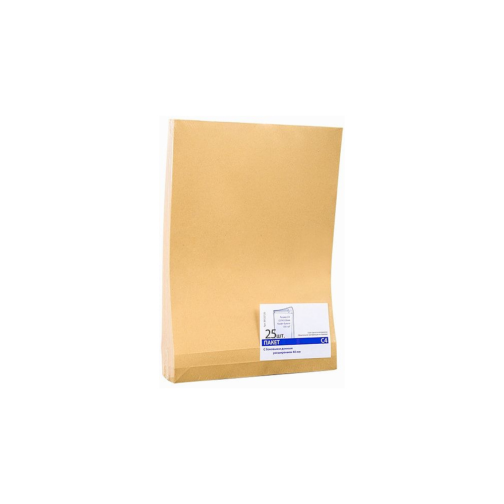 Конверты самоклеящиеся с отрывной лентой "Куверт", C4, 25 шт, 40 мм, крафт