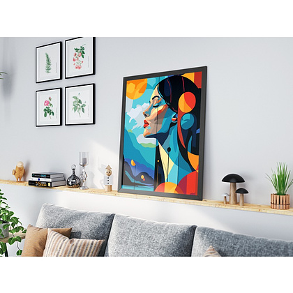 Картина по номерам "Женский портрет абстракция" - 5