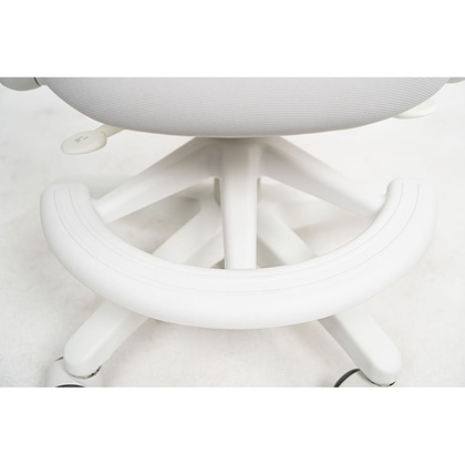 Кресло детское Ergosmart Antey, ткань, пластик, корпус белый, подставка для ног, с чехлом розовым, серый - 8