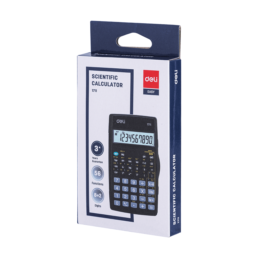 Калькулятор научный 1711 "Deli Easy", 56 функций, черный  - 4