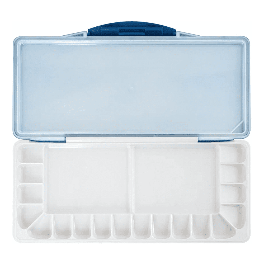 Палитра пластиковая "Белые ночи", прямоугольная, 18 ячеек, с крышкой