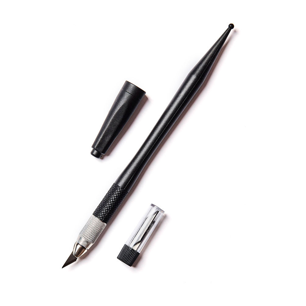 Нож для макетирования "Малевичъ", 8 сменных лезвий, черный