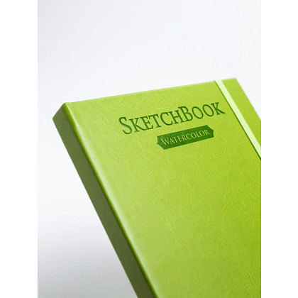 Скетчбук для акварели "Малевичъ", 14.5x14.5 см, 200 г/м2, 30 листов, салатовый - 6