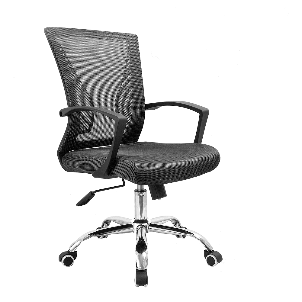 Кресло для персонала ANSA "678", сетчатая ткань, хром, черный