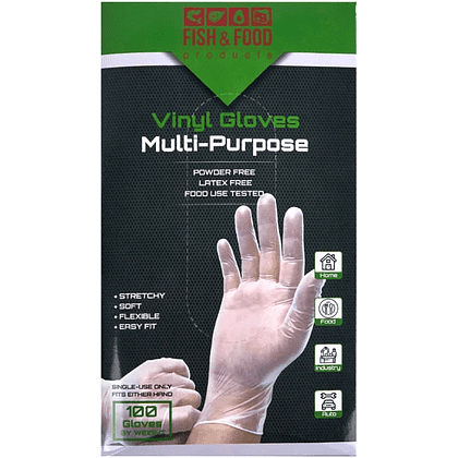 Перчатки виниловые одноразовые, р-р L, 100 шт/упак, прозрачный