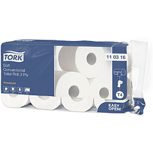Бумага туалетная "Tork Premium Т4", 3 слоя, 8 рулонов, 29.5 м