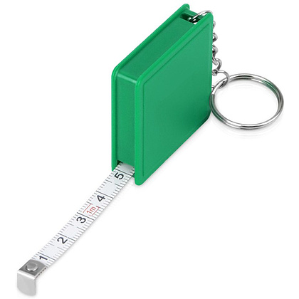 Брелок-рулетка "Дюйм", зеленый, серебристый - 2