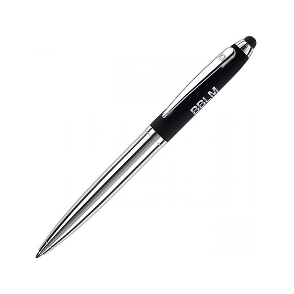 Ручка шариковая автоматическая "Senator Nautic Touch Pad Pen", 1.0 мм, черный, серебристый, стерж. синий