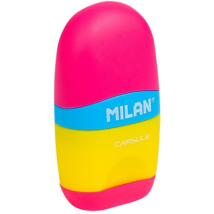 Ластик-точилка Milan "Capsule Mix", 1 отверстие, с контейнером - 2