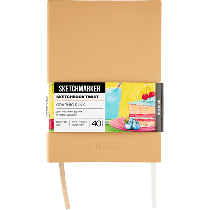 Скетчбук "Sketchmarker Graphic&Ink", А5, 100 листов, бумага кремовая, белая